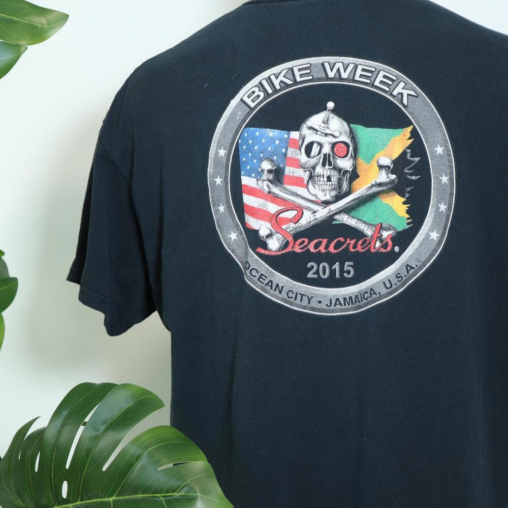 Vintage 00s Bike Week Seacrets Ocean City Jamaica US T-Shirt